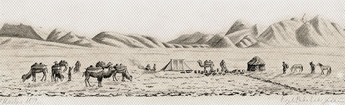 Бивуак на вершине плато Тан-лол. 1879 г.  («Наука из первых рук» №4(84), 2019)