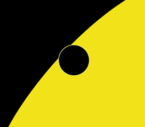 Рис. 2. Венера у края солнечного диска  («Квантик» №2, 2017)