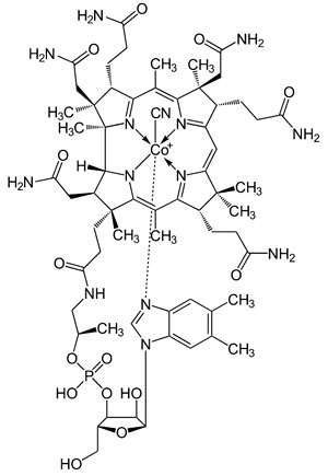 Витамин В12 (цианокобаламин) («Квантик» №5, 2021)