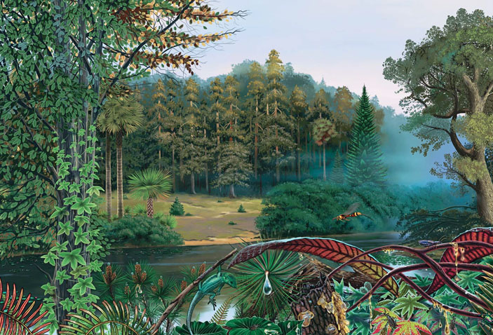 Реконструкция «янтарного леса», произраставшего на территории Самбийского п-ова в позднем эоцене («Природа» №8, 2020)