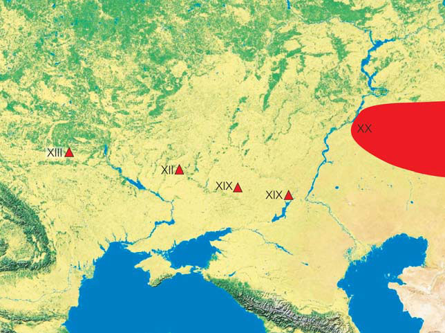 Рис. 18. Сокращение ареала степной пищухи в Европе в XII–XX вв. («Природа» №2, 2021)