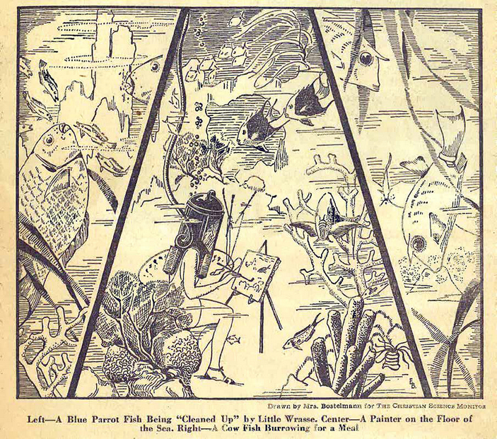 Эльза Бостельман рисует под водой