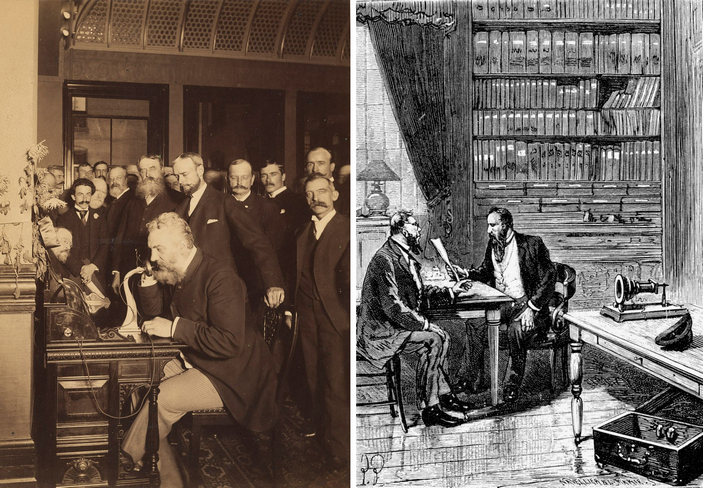 Белл открывает телефонную линию 