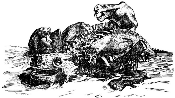 Дицинодонты с добычей