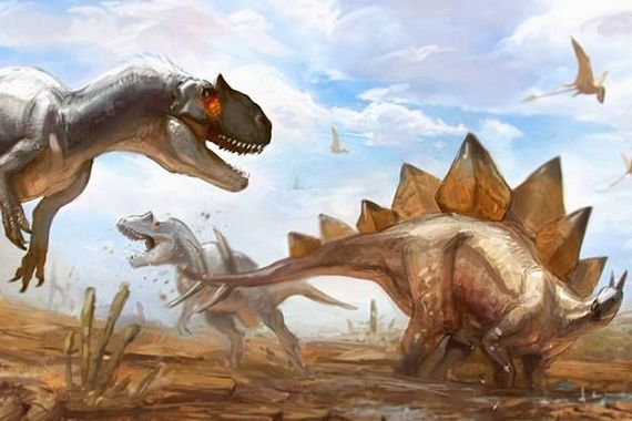 Стегозавр против аллозавра