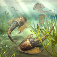 Художественная реконструкция Tujiaaspis vividus