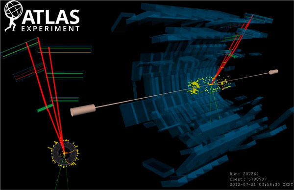 Рис. 1. Пример трехмюонного события, прошедшего отбор