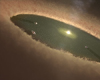 Протопланетный диск вокруг молодой звезды (изображение с сайта www.spitzer.caltech.edu)
