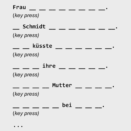 Рис. 3. Пример задания на чтение с саморегуляцией скорости на немецком языке