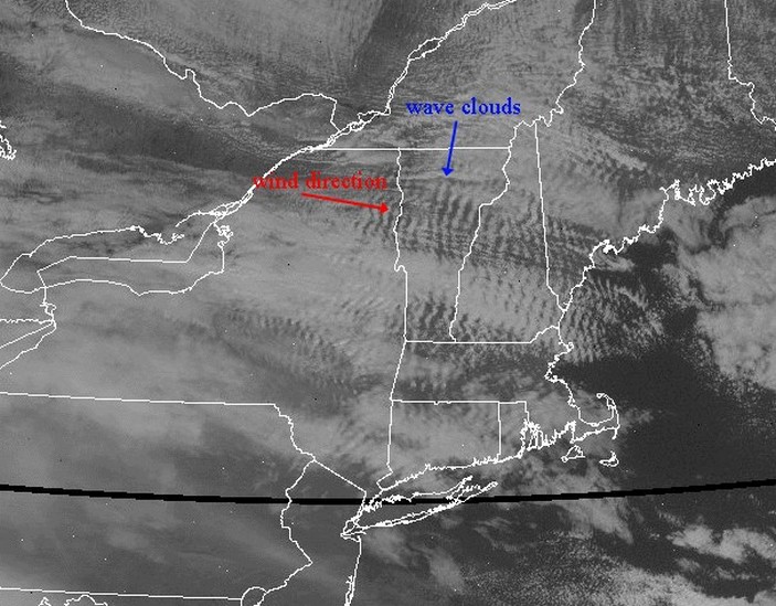 Волновые облака на северо-восточном побережье США