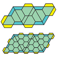 Оклейка тетраэдра шестиугольниками