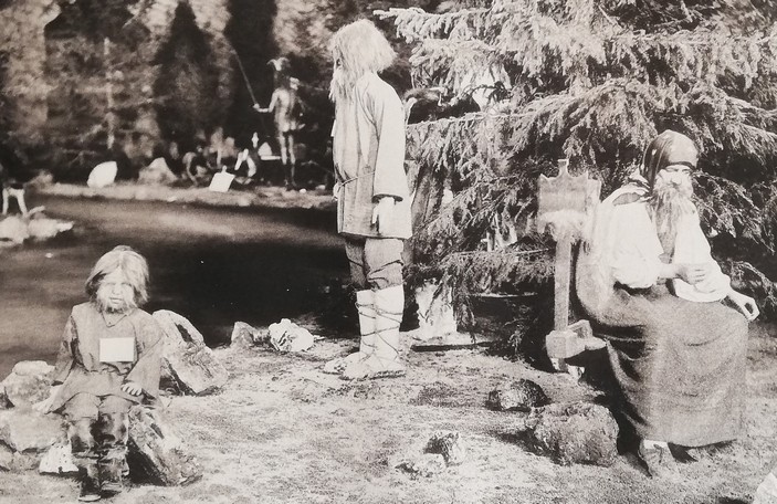 Группа волосатых людей на выставке