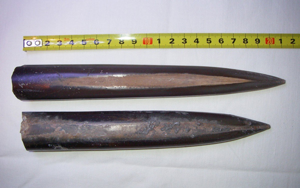 Рис. 1. Белемниты - вымершие моллюски. Фото с сайта www.ammonit.ru