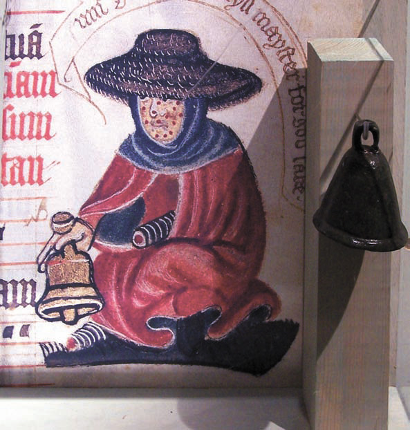 Средневековый прокаженный с колокольчиком («Википедия»)