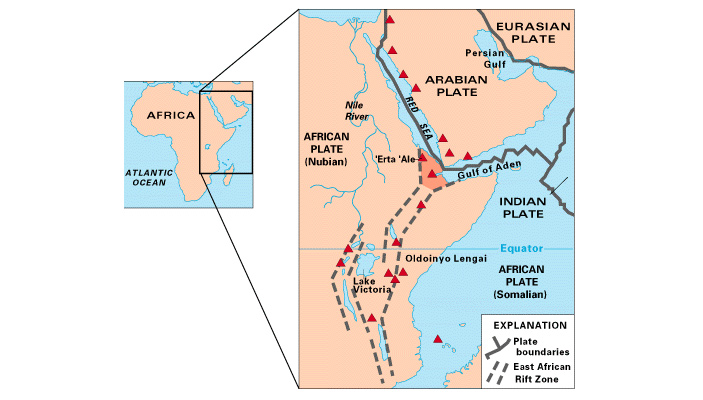 Рис. 2. Система рифтов Восточной Африки