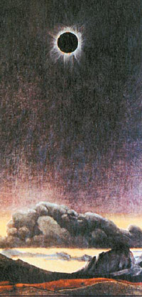 \&\#39\;Полное солнечное затмение 1937 года\&\#39\;. Картина художника Д. Стефенса. По мнению некоторых специалистов, она лучше, чем фотографии, передает вид неба во время полной фазы затмения