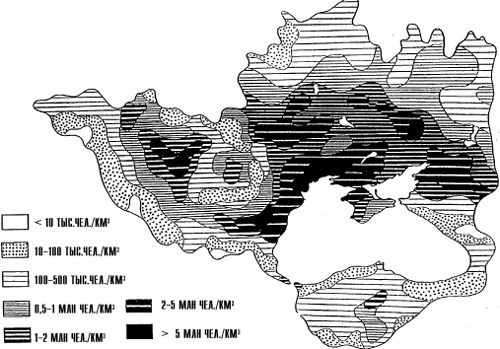 В бассейне Черного моря на 1 куб.км речного стока приходится от 10 тыс. до 20 млн человек. При этом максимумы расположены на водосборе Дуная: в Румынии (20 млн чел./куб.км), Венгрии (7,5 млн чел./куб.км), Чехии и Австрии (1-2 млн чел./куб.км). Максимальные величины этого показателя в 50-100 раз выше средних для Европы (240 тыс.чел./куб.км)