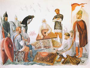 Боян. Эскиз В. А. Фаворского к «Слову о полку Игореве». 1938 год