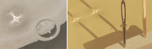 Рис. 9. Каустики, возникающие при преломлении света, самый яркий элемент — четырехугольная звезда. Изображение: «Квант»