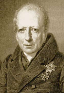 Вильгельм фон Гумбольдт (1767–1835) — немецкий филолог и философ, старший брат известного естествоиспытателя Александра фон Гумбольдта. По существу стал основоположником лингвистики как самостоятельной дисциплины. Вильгельм фон Гумбольдт понимал язык не как нечто застывшее, но как непрерывный процесс, как «формирующий орган мысли», выражающий индивидуальное миросозерцание того или иного народа и тем самым определяющий отношение человека к миру. Эти идеи оказали огромное влияние на последующее развитие языкознания. Фото: «Наука и жизнь»