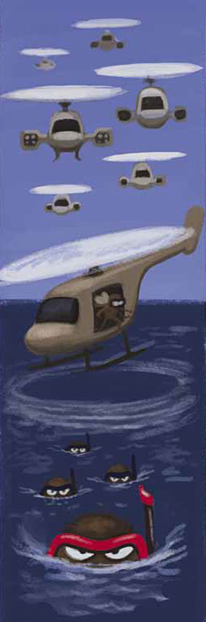 «Муха и вертолёт». Художник Максим Калякин («Квантик» № 12, 2015)