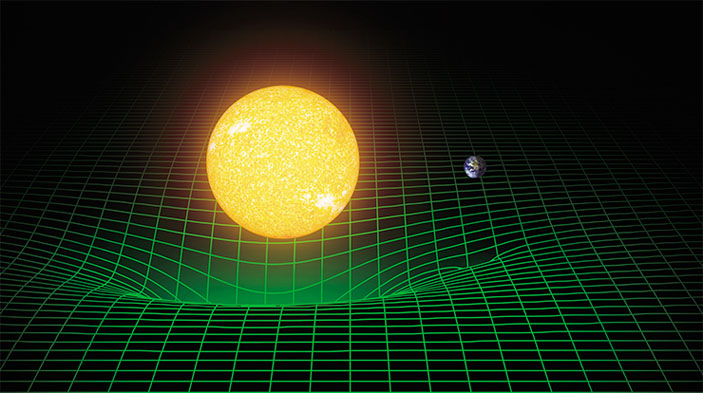 Альберт Эйнштейн продемонстрировал, что гравитация массивных тел искривляет ткань пространства и времени («Наука из первых рук» №5–6 (71–72), 2016)
