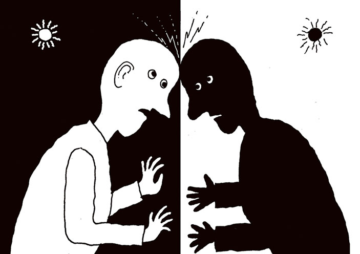 Пролить свет на тёмные фотоны. Иллюстрация Георгия Мурышкина («Кот Шрёдингера» №7–8, 2017)