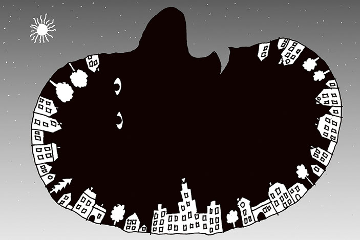 Пролить свет на тёмные фотоны. Иллюстрация Георгия Мурышкина («Кот Шрёдингера» №7–8, 2017)