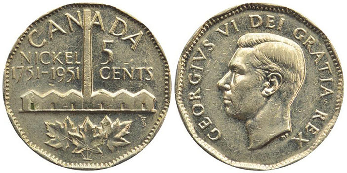 Рис. 1. Пятицентовая монета из никеля (Канада) («Троицкий вариант» №4(248), 2018)