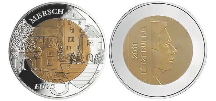 Рис. 10. Монета с ниобием. Люксембург («ТрВ» №5(249), 13.03.2018)