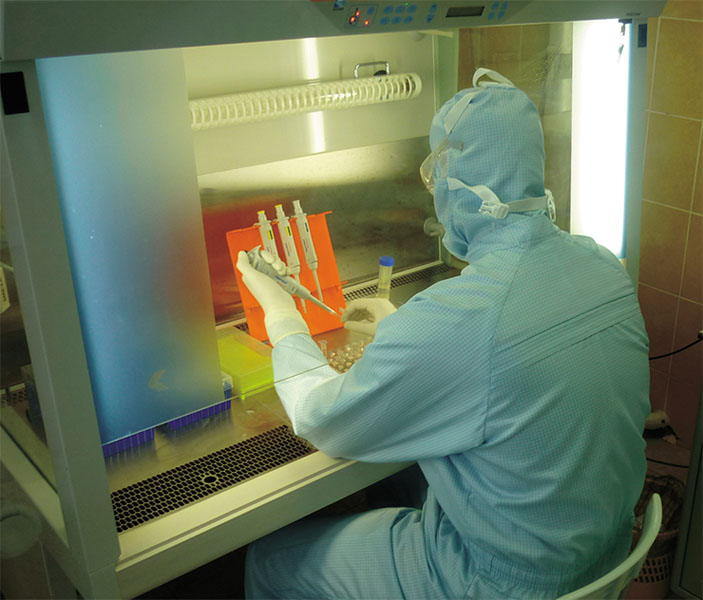 А. С. Пилипенко в палеогенетической лаборатории ИЦиГ СО РАН («Наука из первых рук» №3, 2018)