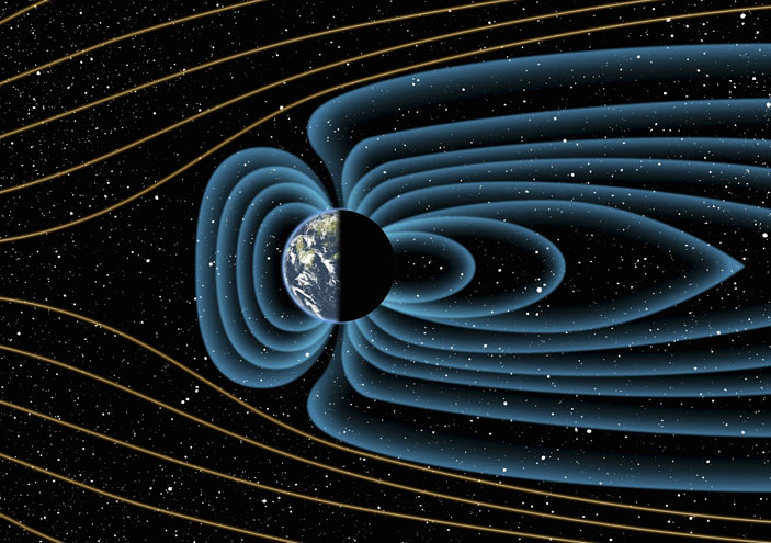 Магнитное поле Земли и обтекающий его солнечный ветер («Квантик» №12, 2017)