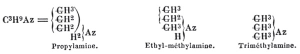 Изображение формул аминов в статье А. М. Бутлерова («Наука и жизнь» №3, 2019)