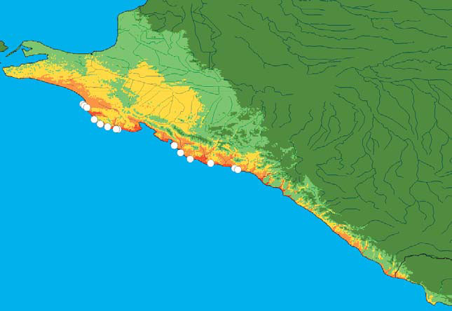 Карта прогнозируемой области географического распространения ящерицы Щербака на Кавказе («Природа» №11, 2018)