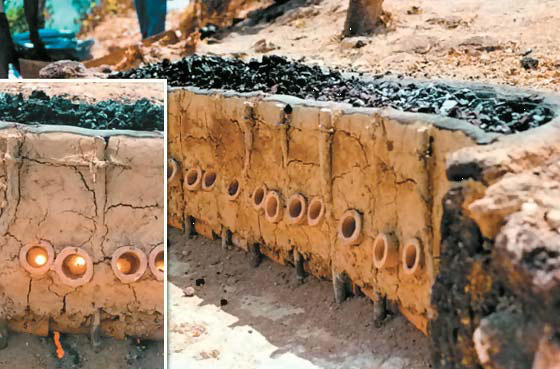 Рис. 2. Фрагменты круговой металлоплавильной печи («Природа» №12, 2018)