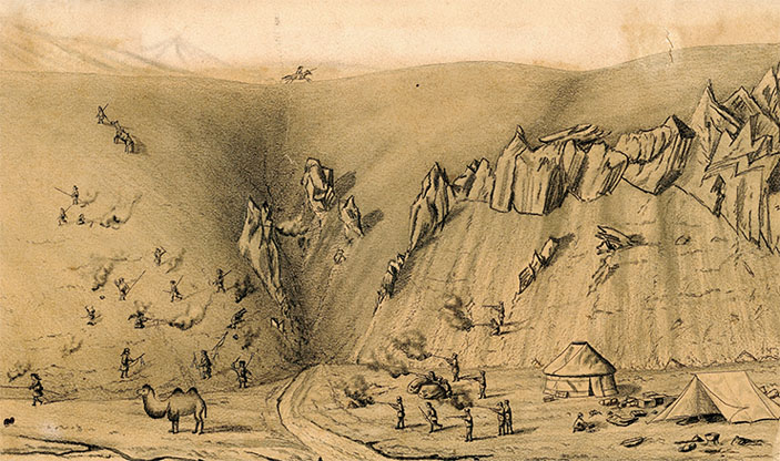 Нападение ёграев на экспедицию Пржевальского близ перевала через хребет Тай-ла. 1879 г. («Наука из первых рук» №4(84), 2019)
