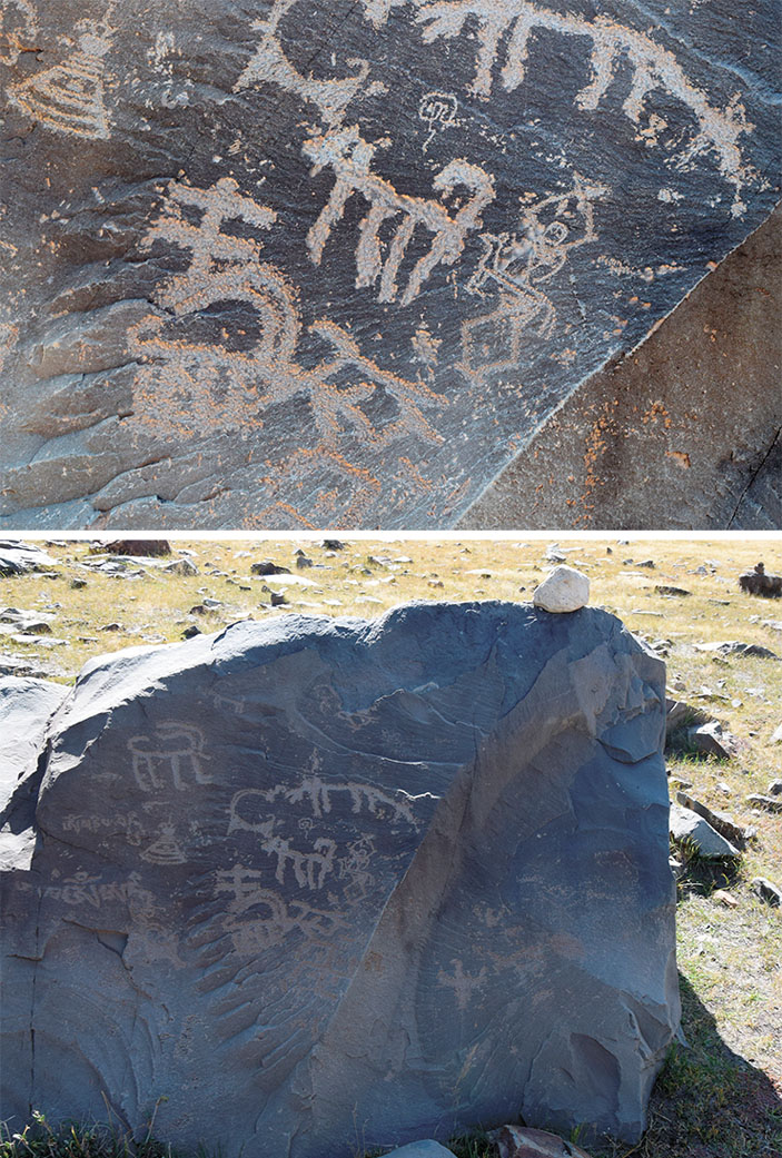 Петроглифы Акшоу. Композиция с буддистской символикой («Наука из первых рук» №5/6(85), 2019)