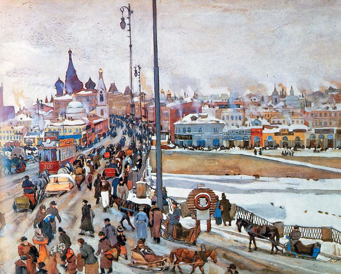 Вид на Зарядье в 1911 г. (часть картины К. Ф. Юона «Москворецкий мост») («Природа» №3, 2019)