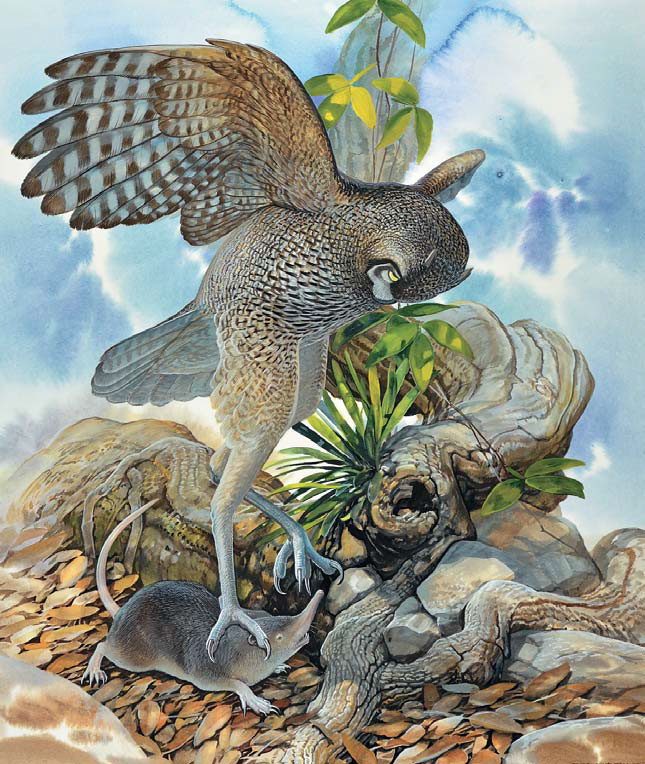 Орнимегалоникс атакует щелезуба («Природа» №4, 2019)