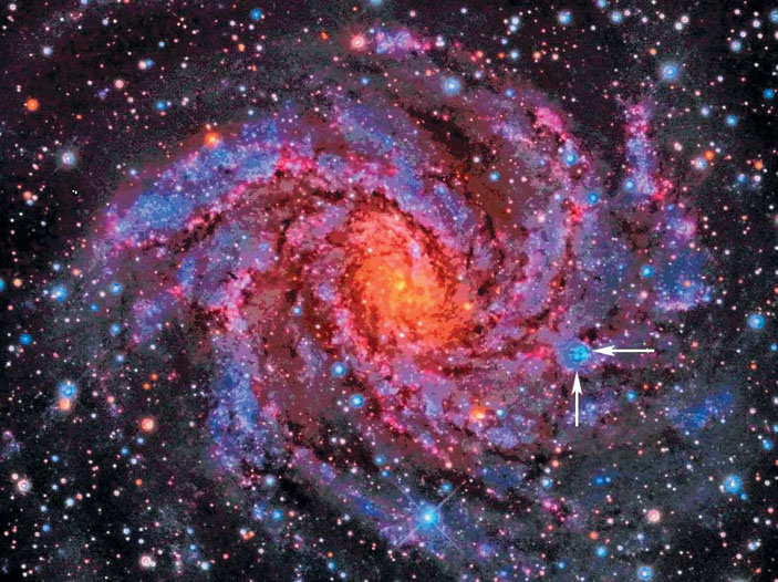 Рис. 4. Близкая спиральная галактика NGC 6946 («Природа» №7, 2019)