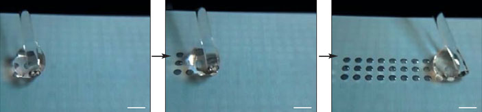 Процесс создания капель с помощью пипетки («Природа» №10, 2019)