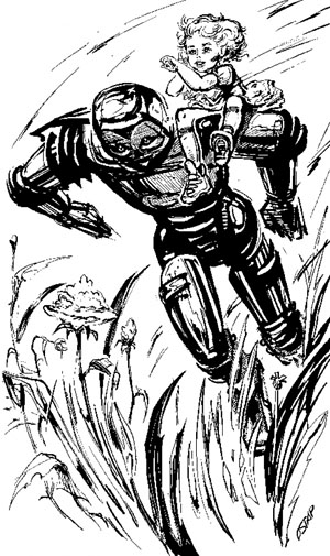 Иллюстрация художника В. Остапенко из книги А. Азимова «Я, Робот» («Химия и жизнь» №8, 2020)