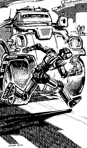 Иллюстрация художника В. Остапенко из книги А. Азимова «Я, Робот» («Химия и жизнь» №8, 2020)