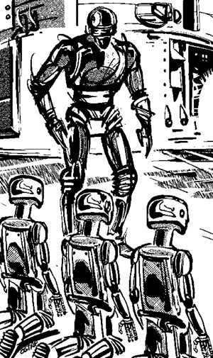 Иллюстрация художника В. Остапенко из книги А. Азимова «Я, Робот» («Химия и жизнь» №8, 2020)