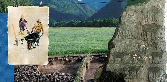 Эта плита была случайно обнаружена в 1978 г. у с. Озерное («Наука из первых рук» №3, 2020)