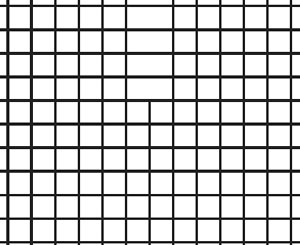 Линии, делящие бесконечную\nплоскость на клетки; один из лучей, идущий вверх из какого-то узла, удален («Квантик» №6, 2020)