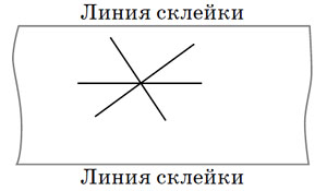 Рис. 7. Развёртка цилиндра и кусочки нескольких геодезических, проходящих через одну точку («Квантик» №9, 2020)