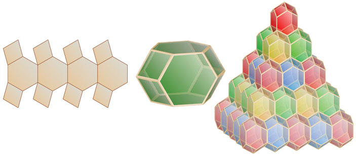 Удлиненный ромбододекаэдр (угол ромба arccos 1/4) («Квант» №1, 2019)