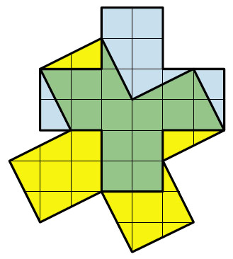 Наложение среднего креста на большой, да ещё с выходом за границу большого креста («Квантик» №1, 2021)