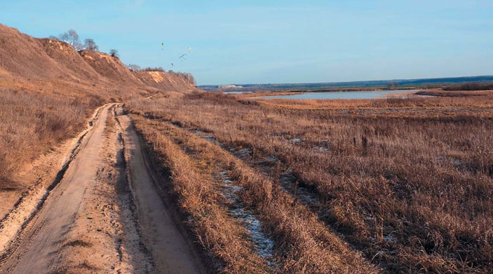 Коренной супесчаный левый берег Оки и озеро Тишь на ее пойме выше Калуги («Природа» №11, 2020)